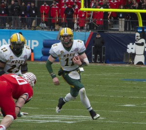 Carson Wentz led all Bison rushers with 87 yards on the ground. He also took home MVP honors. 