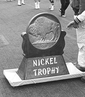 NDSU-UND football rivalry Nickel Trophy
