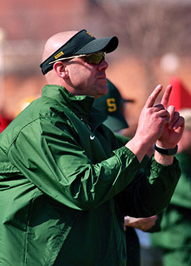 Todd Washing coaching the NDSU Bison football team