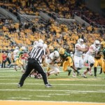 NDSU Bison football linebacker Pierre Gee-Tucker with another sack